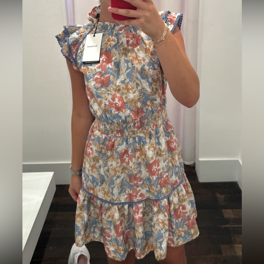 En Saison Floral Ruffle Sleeve Dress
